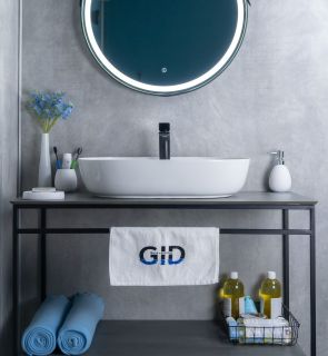 Раковина Gid D1346 51194 накладная белая 61x41x14